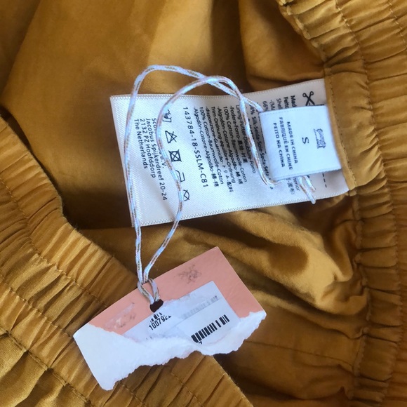 New Scotch and Soda silk blend ruffle shorts drawstring yellow gold small - Picture 5 of 6